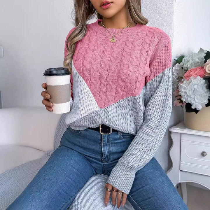 Maglione da donna a maniche lunghe con collo rotondo