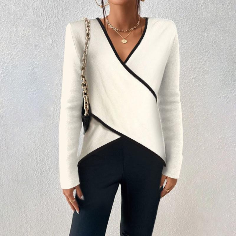 Maglione da donna a maniche lunghe con scollo a V