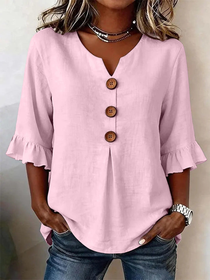 BLUSA ROMANTICA CON VOLANT PER DONNE