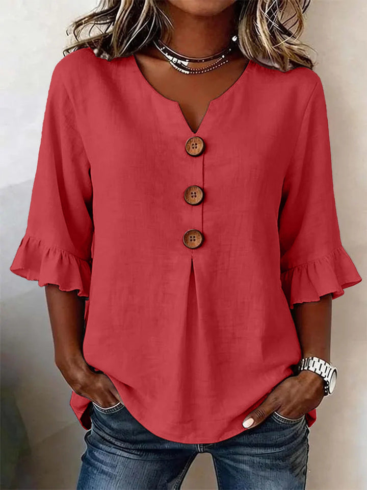 BLUSA ROMANTICA CON VOLANT PER DONNE