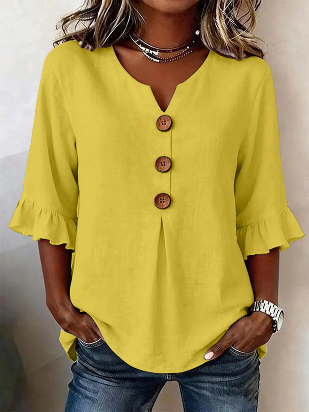 BLUSA ROMANTICA CON VOLANT PER DONNE