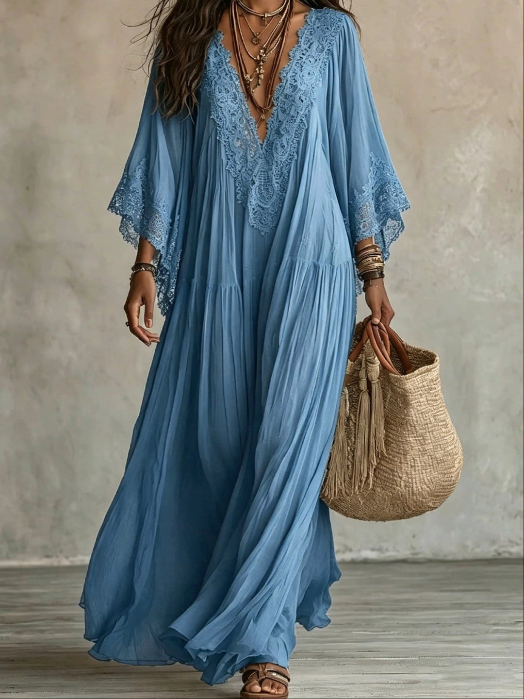 ABITO MAXI CON PIZZO PER DONNE