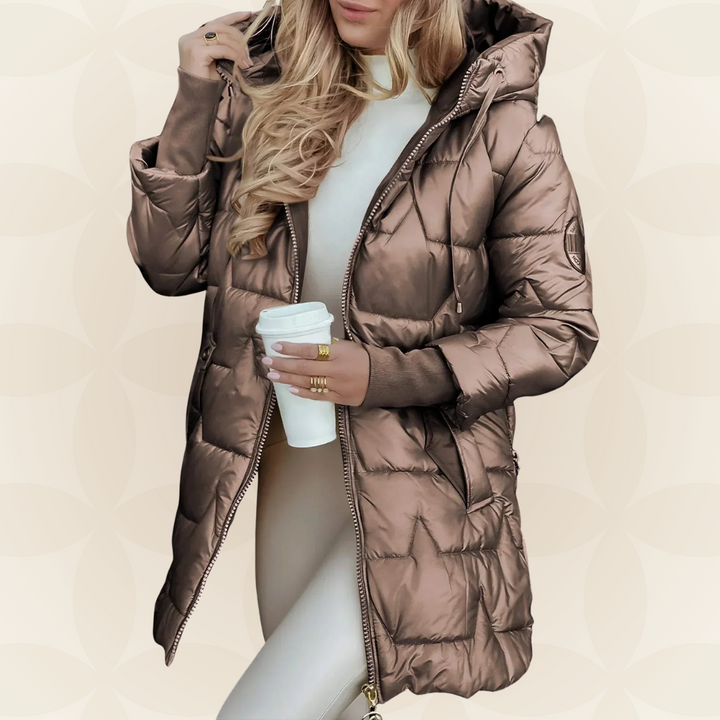Nerina | Piumino lucido con cappuccio