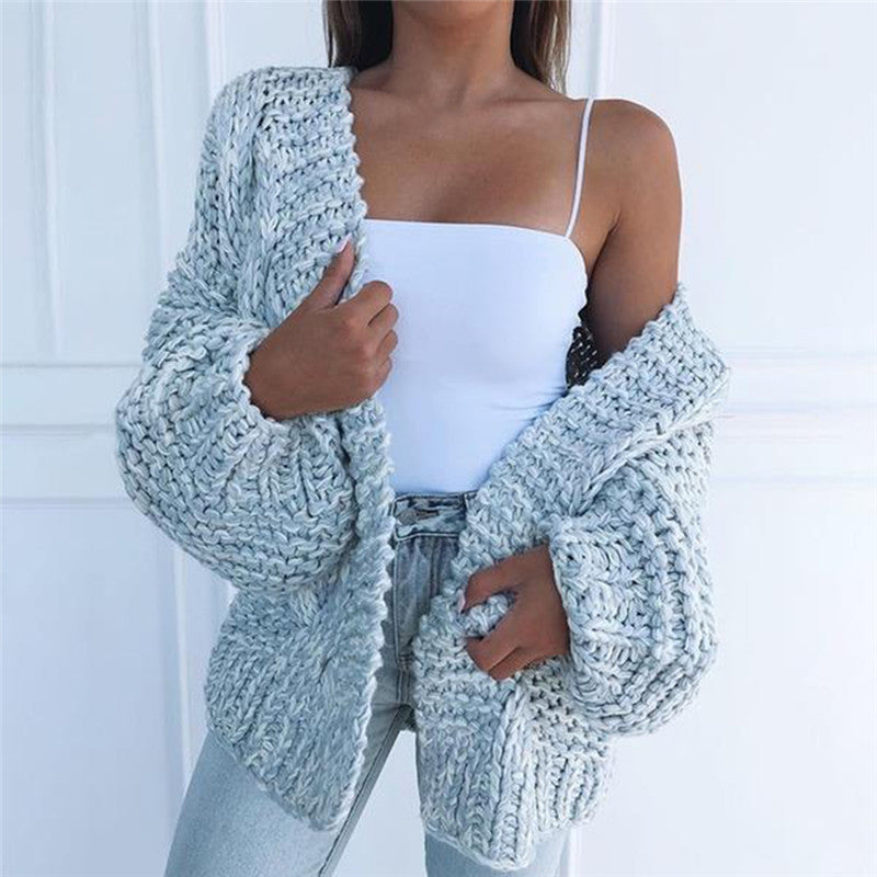 Cardigan da donna con scollo a V e maniche lunghe
