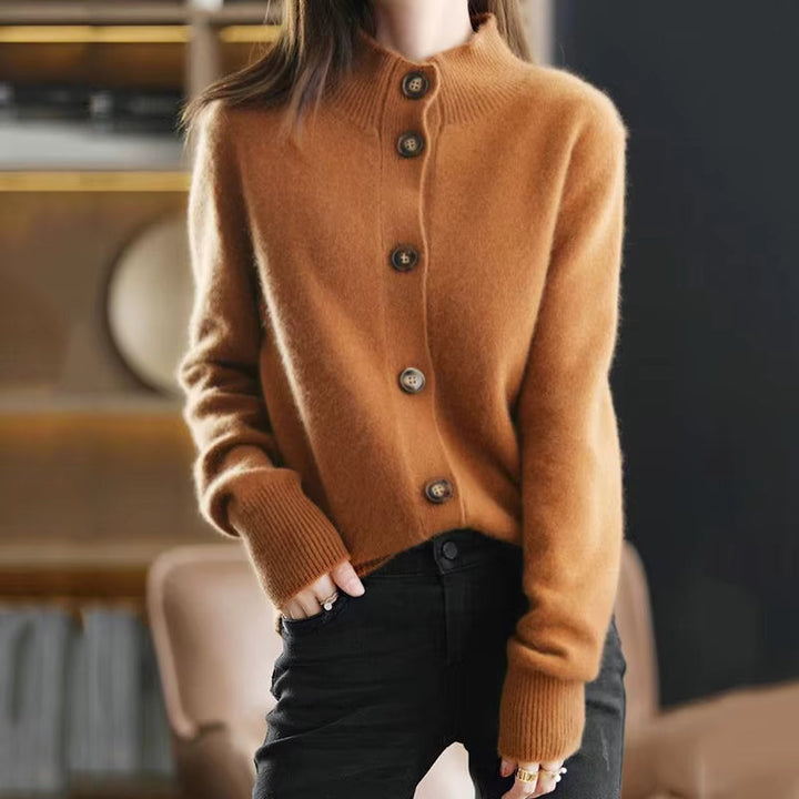 Cardigan da donna oversize a coste con maniche lunghe