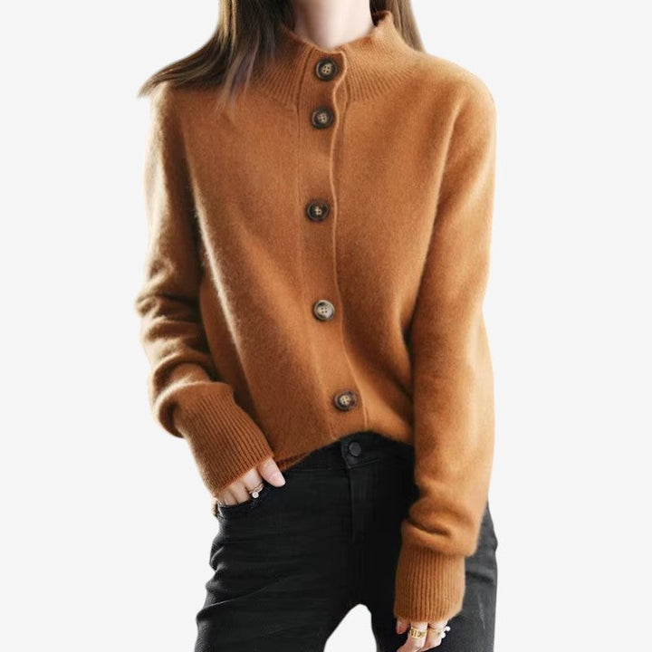 Cardigan da donna oversize a coste con maniche lunghe