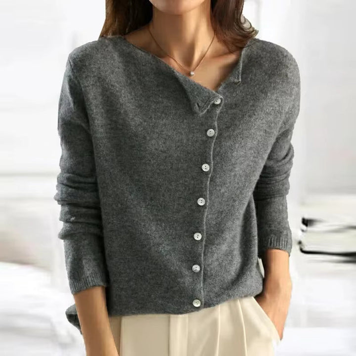 Cardigan da donna con scollo rotondo e bottoni