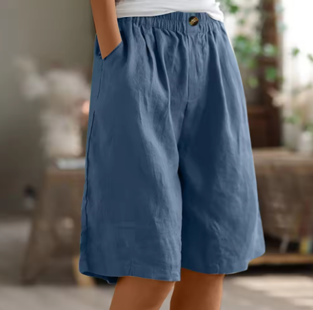 Hana | Pantaloni Corti in Lino con Vita Elasticizzata
