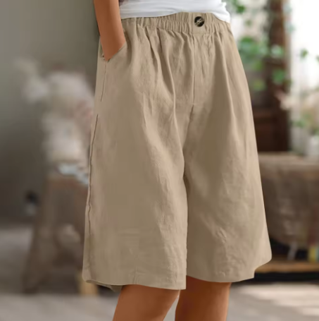 Hana | Pantaloni Corti in Lino con Vita Elasticizzata