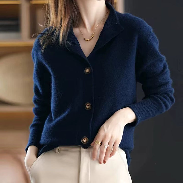Cardigan da donna oversize a coste con maniche lunghe