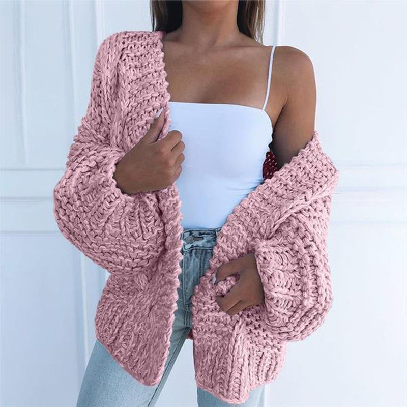 Cardigan da donna con scollo a V e maniche lunghe