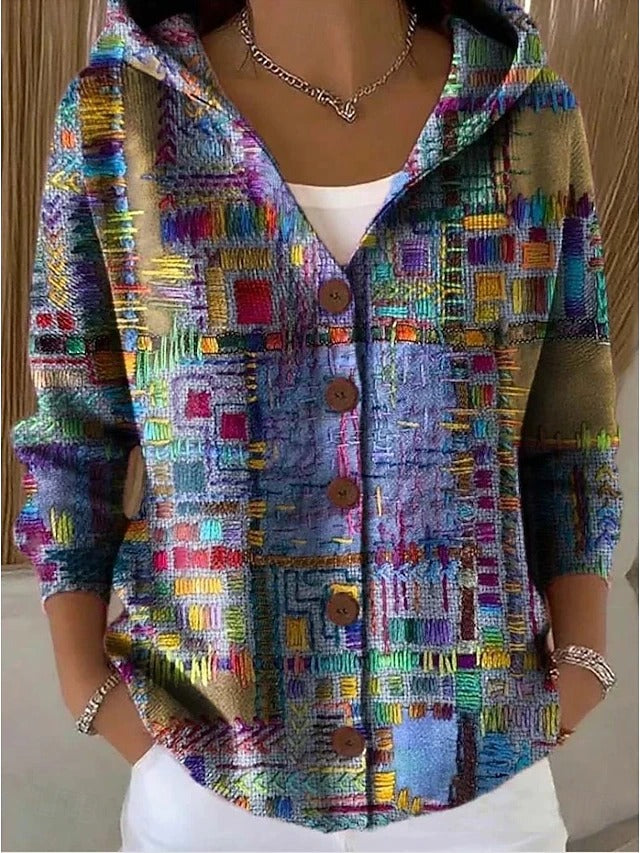 VESTE CON CAPPUCCIO PATCHWORK PER DONNE