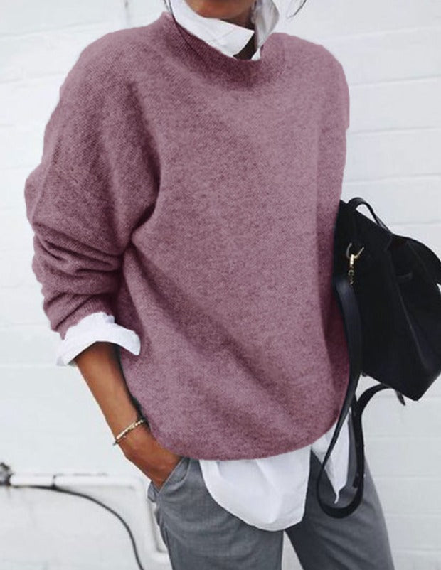 MAGLIONE CLASSICO A MANICHE LUNGHE PER DONNE