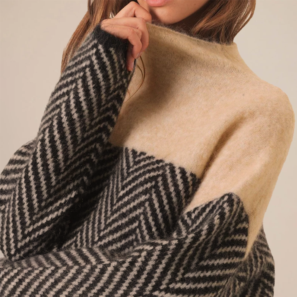 ADELIE | Maglione a collo alto in pregiato knit