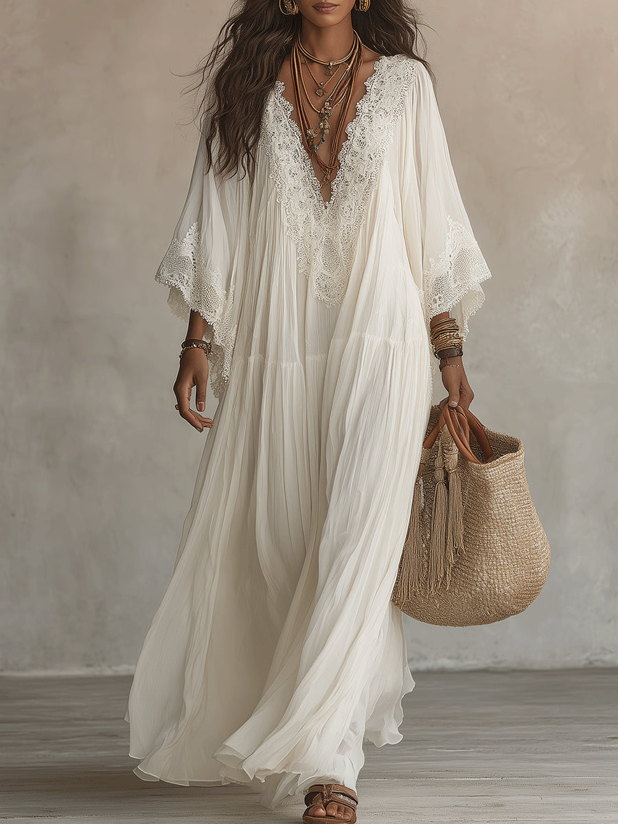 ABITO MAXI CON PIZZO PER DONNE