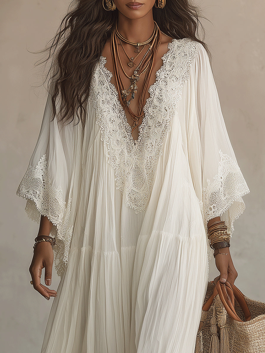 ABITO MAXI CON PIZZO PER DONNE