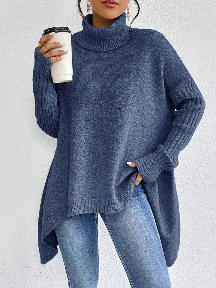 Bridgette | Maglione lungo comodo da donna con colletto alto