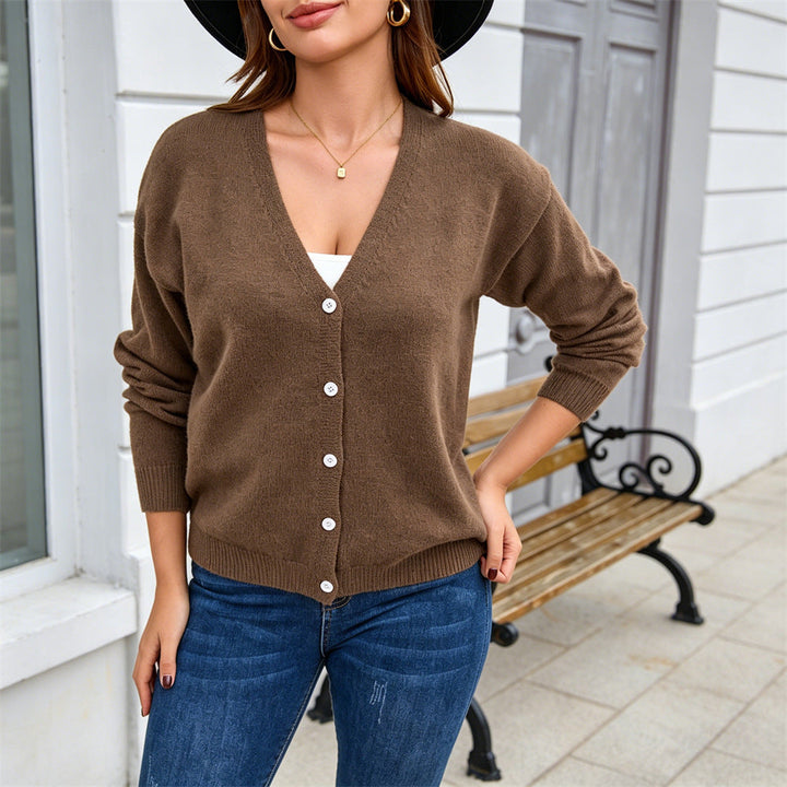 Cardigan da donna in maglia con bottoni