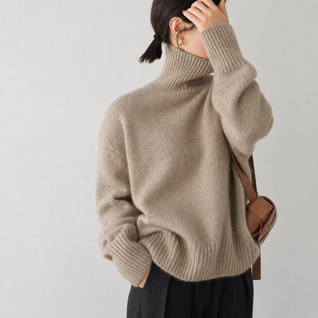 Lea - Maglione a collo alto ampio per donna