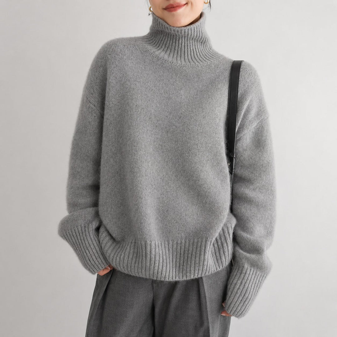 Lea - Maglione a collo alto ampio per donna