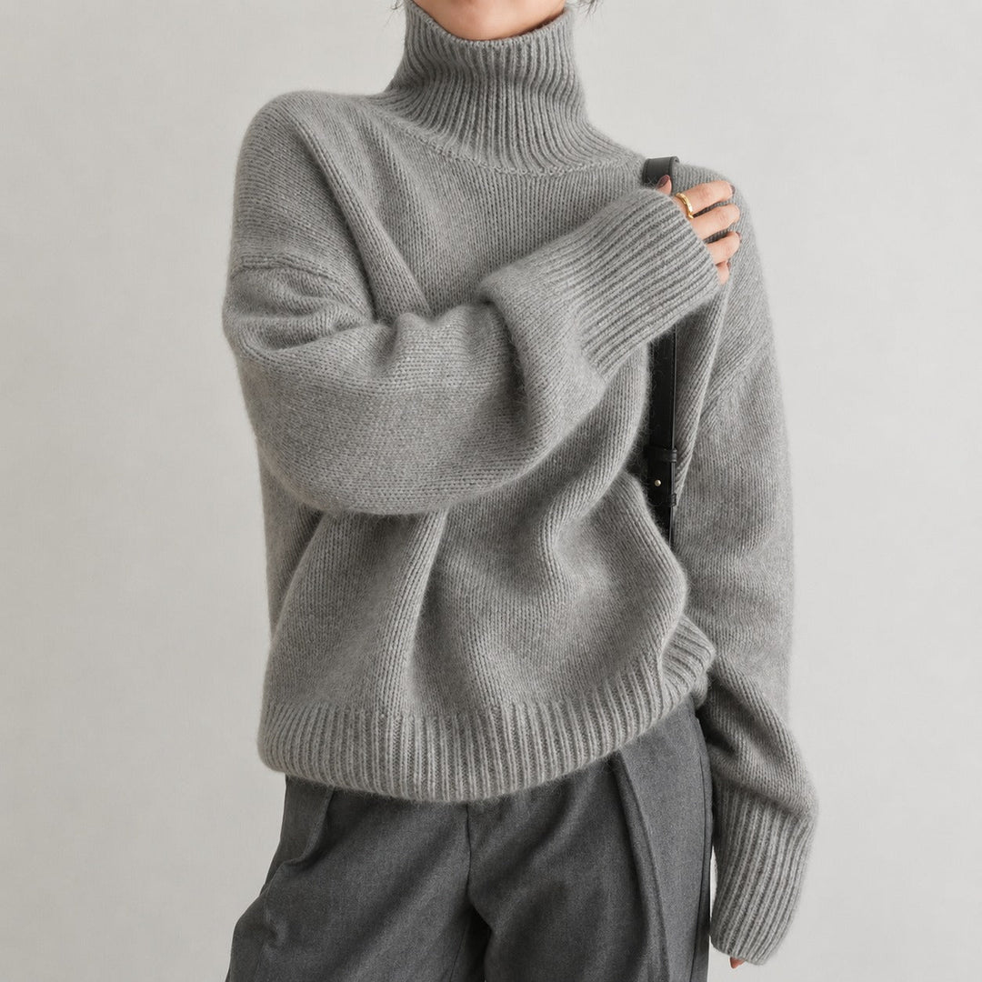 Lea - Maglione a collo alto ampio per donna