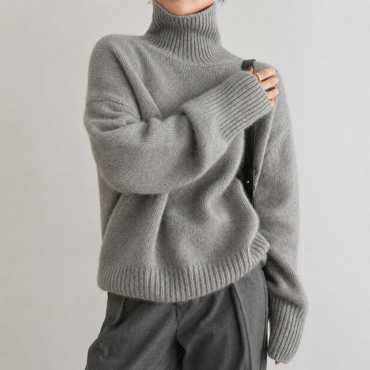 Lea - Maglione a collo alto ampio per donna