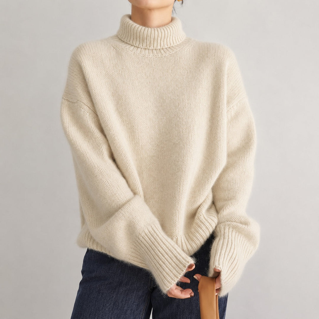 Lea - Maglione a collo alto ampio per donna