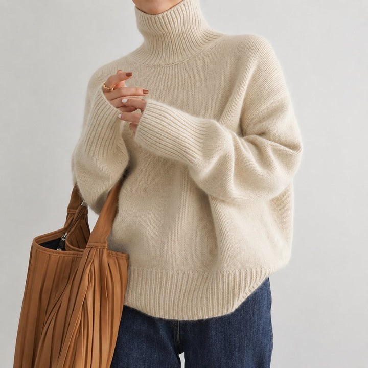 Lea - Maglione a collo alto ampio per donna