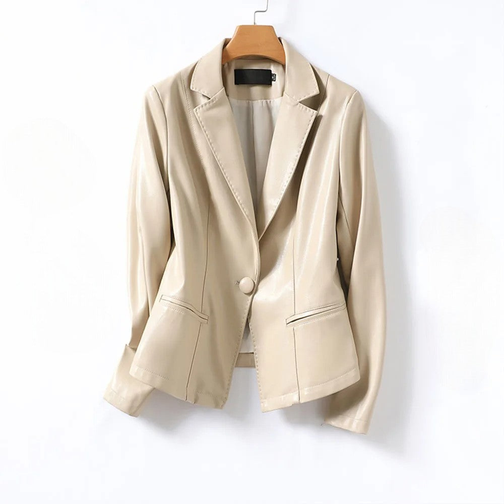 Blazer in Pelle Vera di Agnello Giacca Su Misura