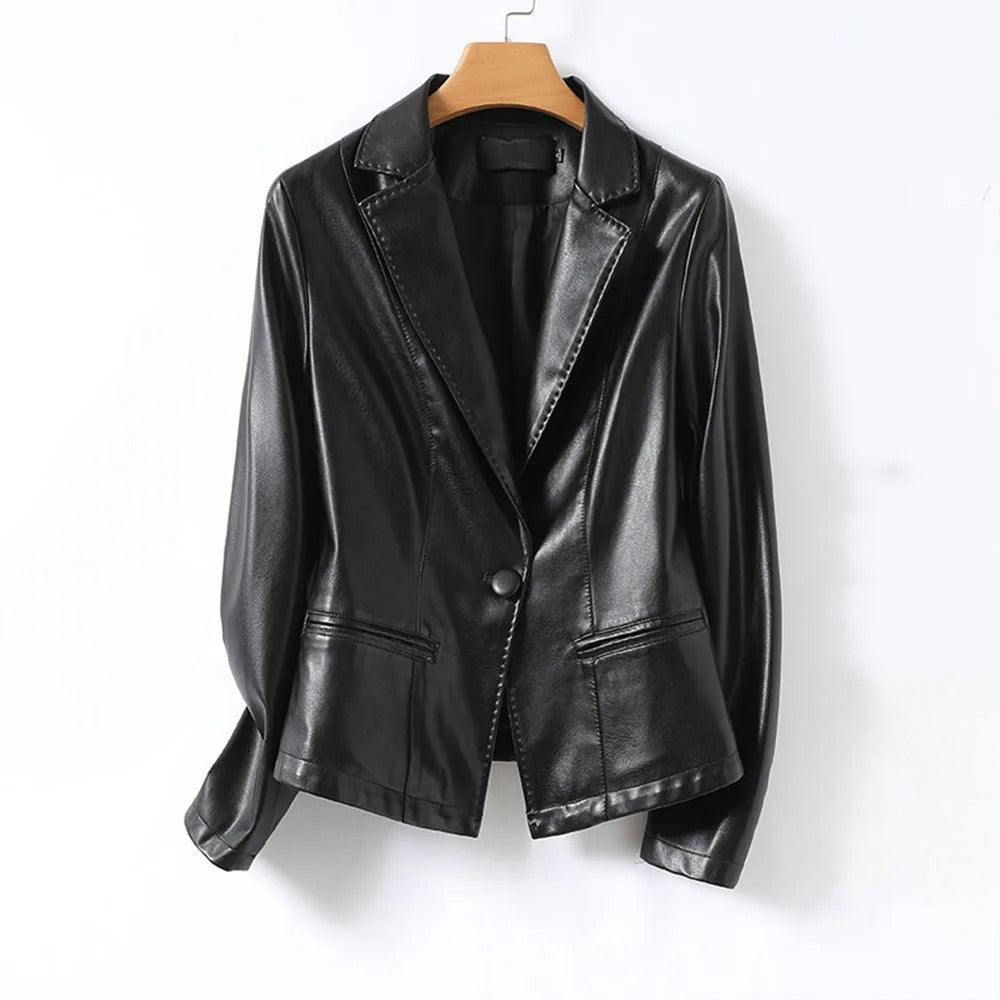 Blazer in Pelle Vera di Agnello Giacca Su Misura
