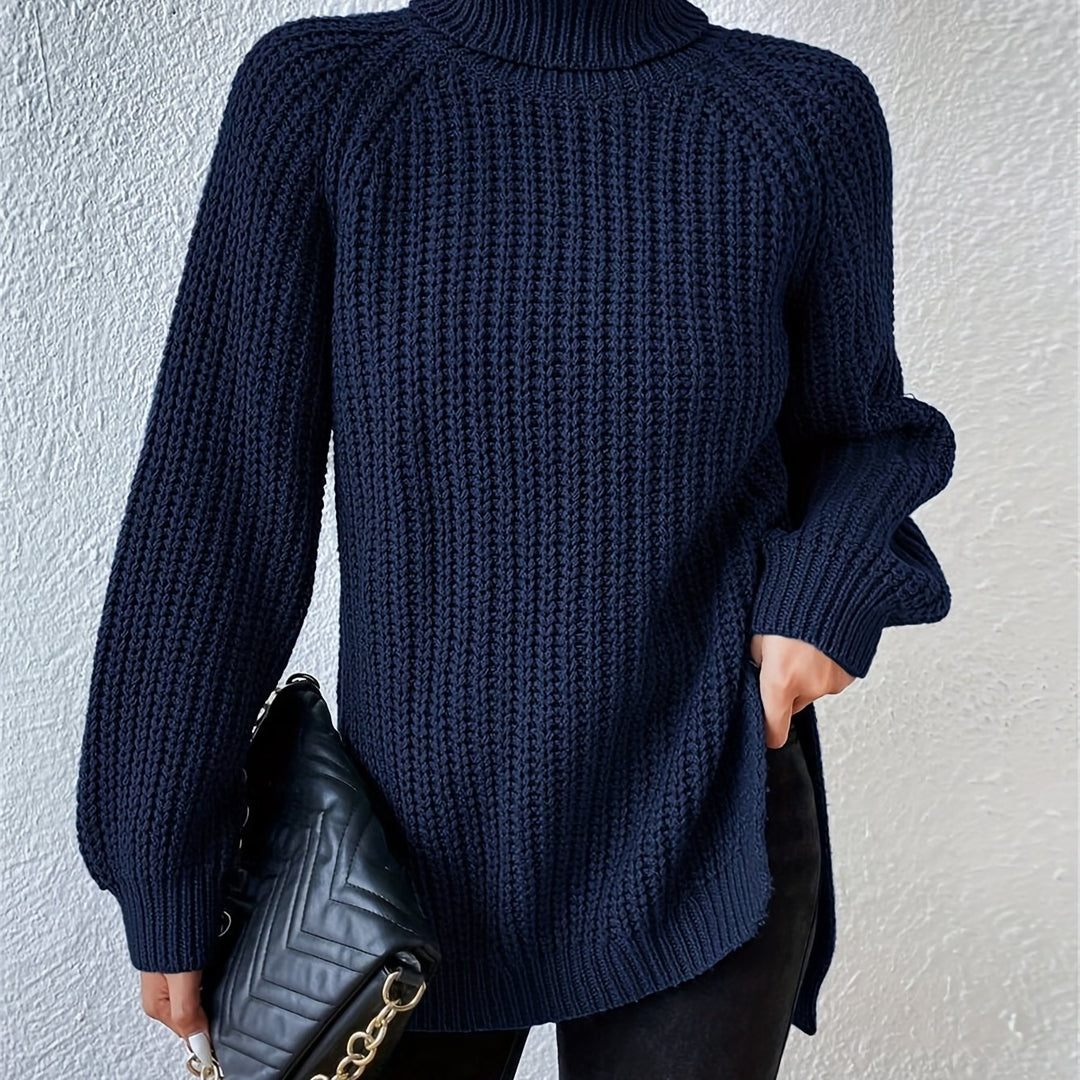 MAGLIONE CON COLLO ALTO E ORLO SFOGLIATO PER DONNE