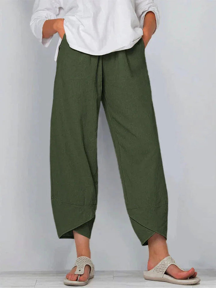 Giulia | Pantaloni di Lino e Cotone a Gamba Larga