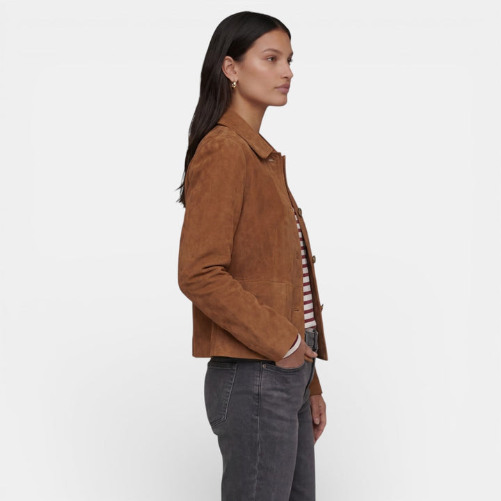 Tabitha | Giacca Elegante da Donna in Suede con Design Leggero e Finitura Morbida