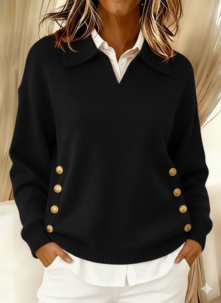 Vicenta | Maglione con Collo Polo e Bottoni