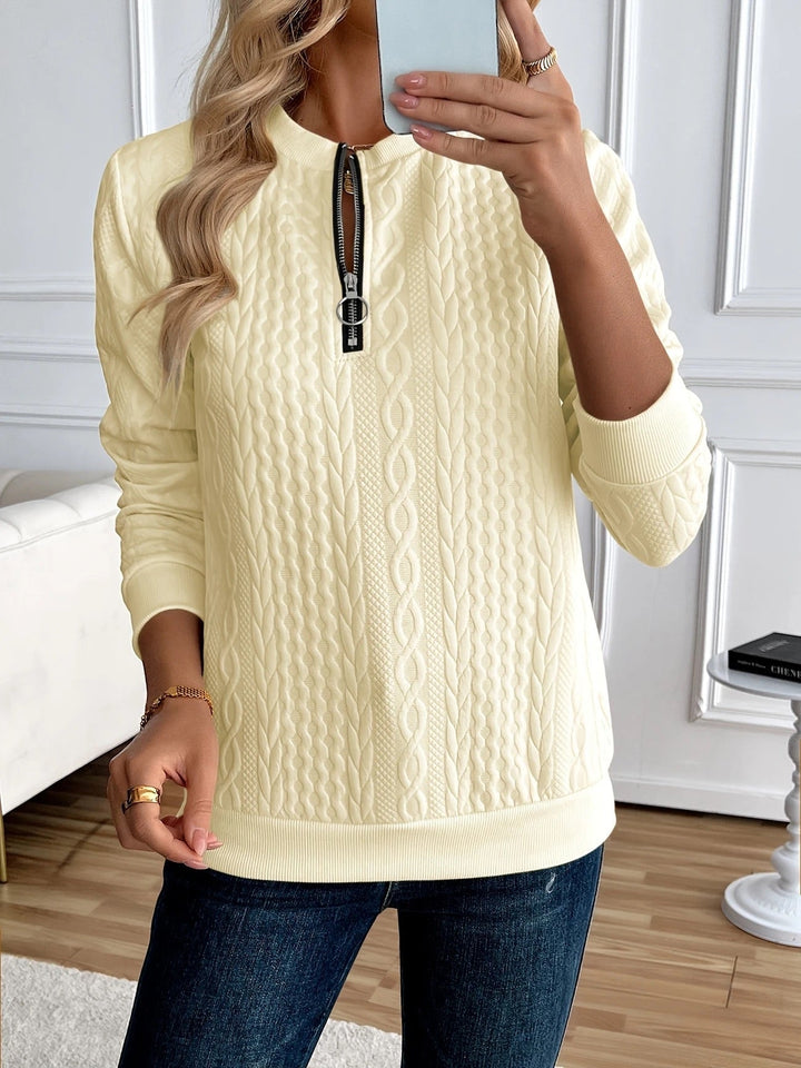 SWEAT TEXTURATO CON ZIP PER DONNE