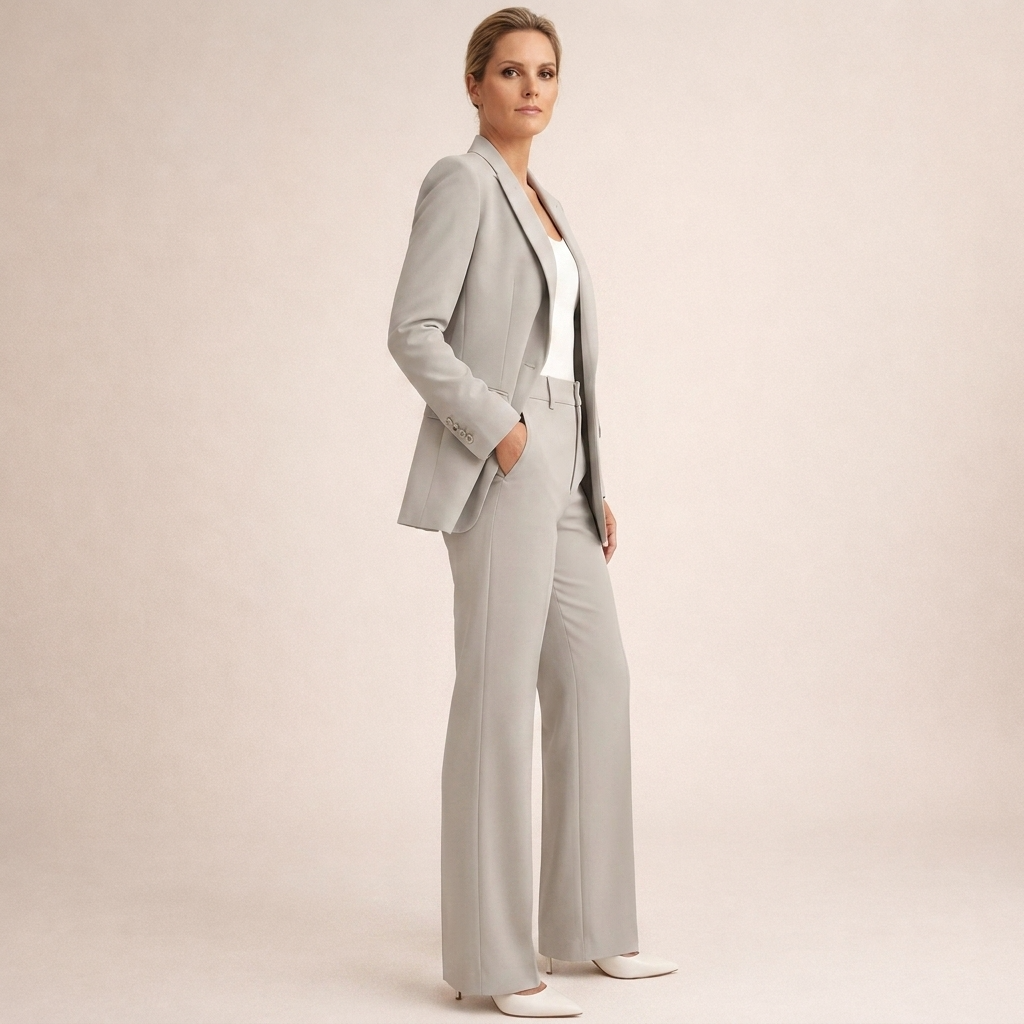 Lena | Completo da Donna con Pantaloni Svasati e Bottoni