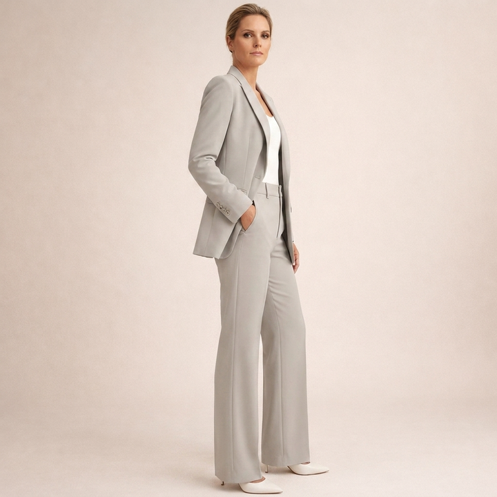 Lena | Completo da Donna con Pantaloni Svasati e Bottoni