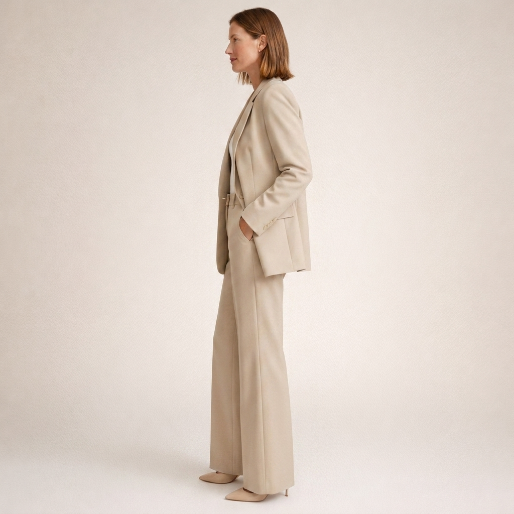 Lena | Completo da Donna con Pantaloni Svasati e Bottoni
