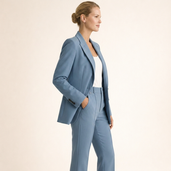 Lena | Completo da Donna con Pantaloni Svasati e Bottoni