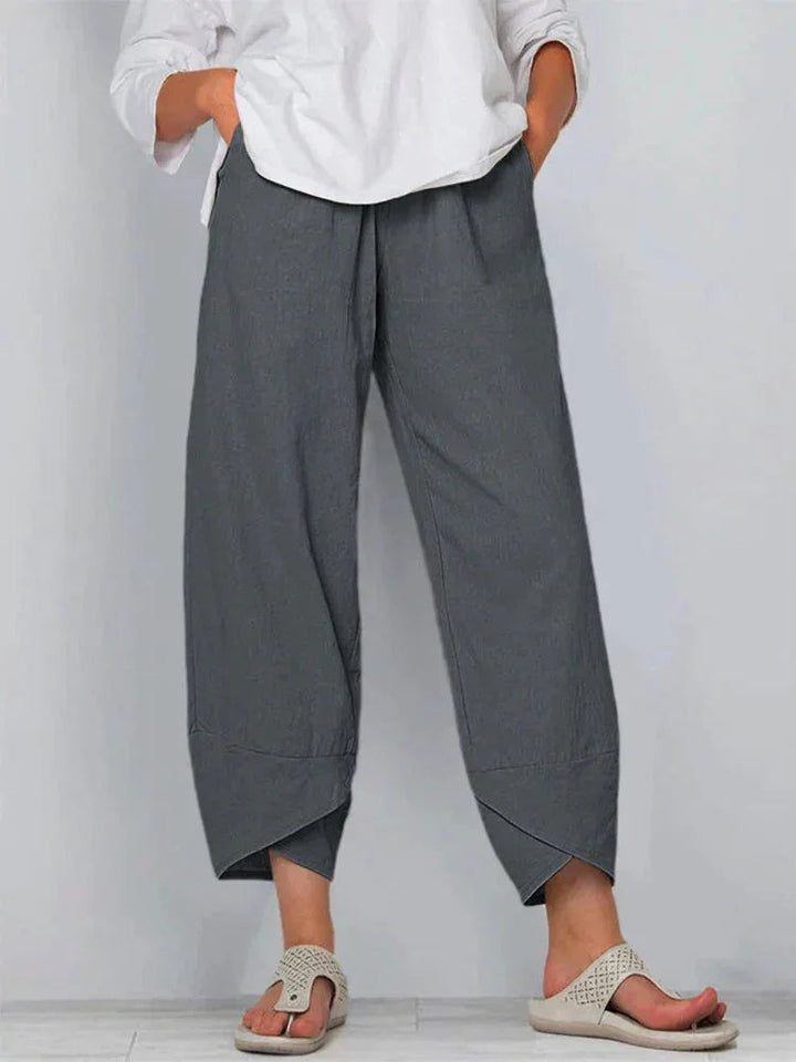 Giulia | Pantaloni di Lino e Cotone a Gamba Larga