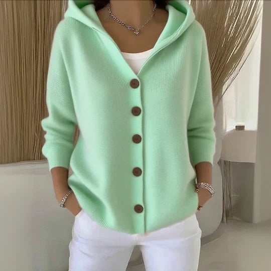 Teri | Cardigan da Donna a Maniche Lunghe con Cappuccio