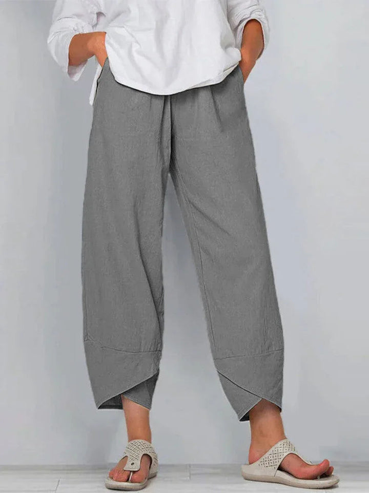 Giulia | Pantaloni di Lino e Cotone a Gamba Larga
