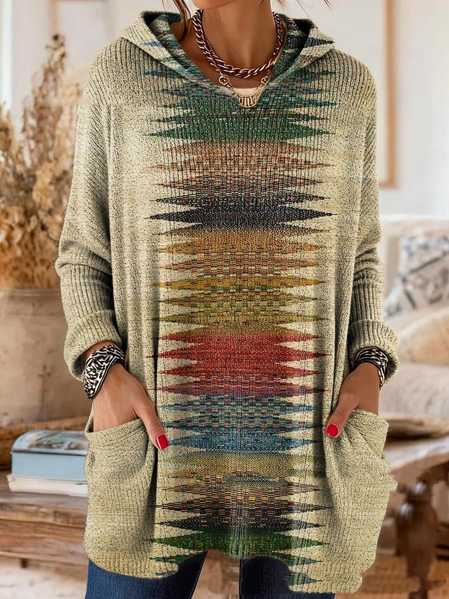 Alicia | Tunica con Stampa Retro e Cappuccio