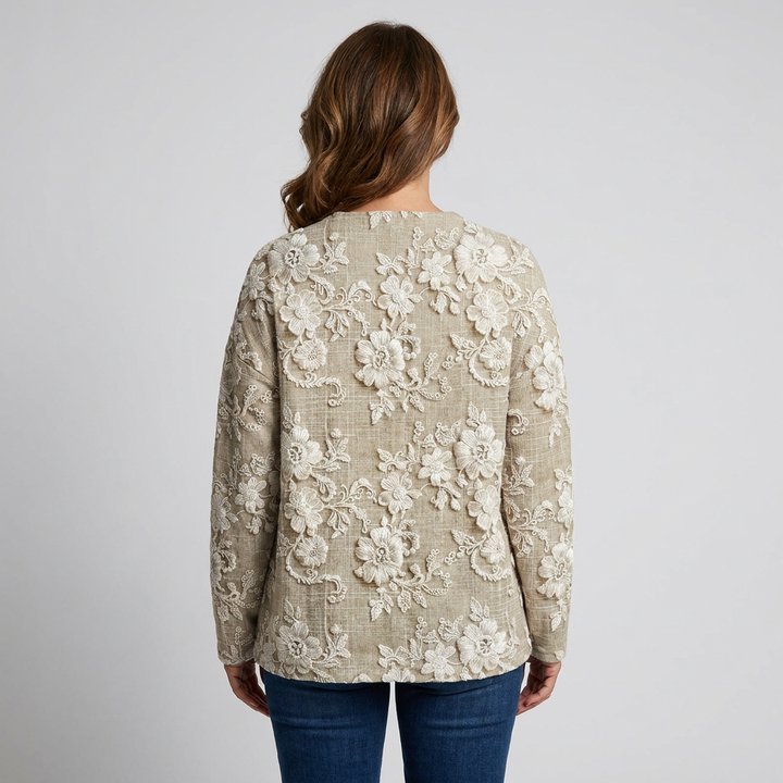Stella | Cardigan lavorato a maglia con un piccolo motivo a scacchi