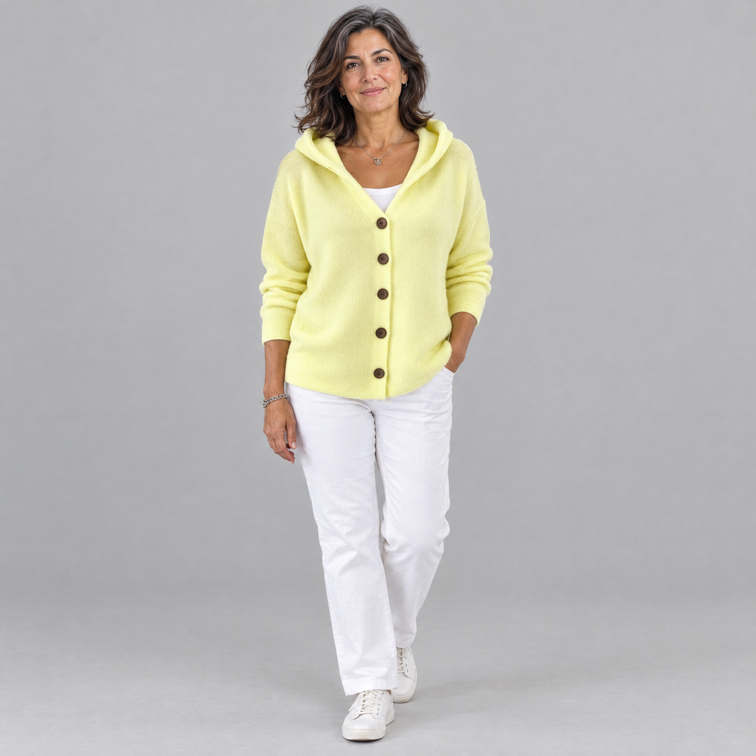 Teri | Cardigan da Donna a Maniche Lunghe con Cappuccio