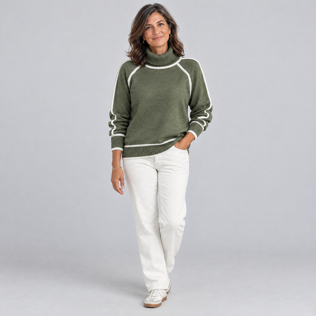 Avalon - Maglione in Cotone Verde Oliva