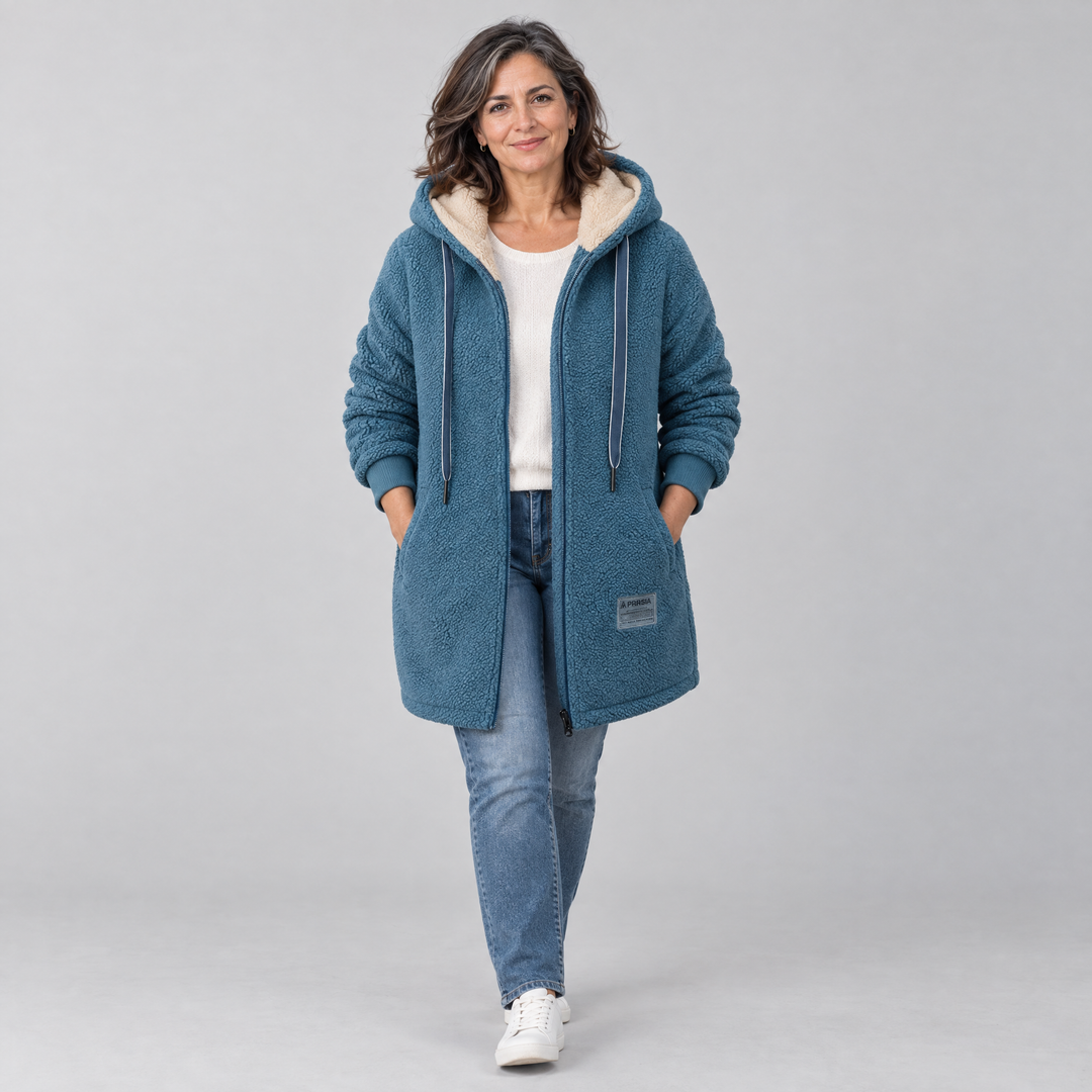 Bellucci Milano | Giacca Fleece Lunga con Cappuccio per Donne