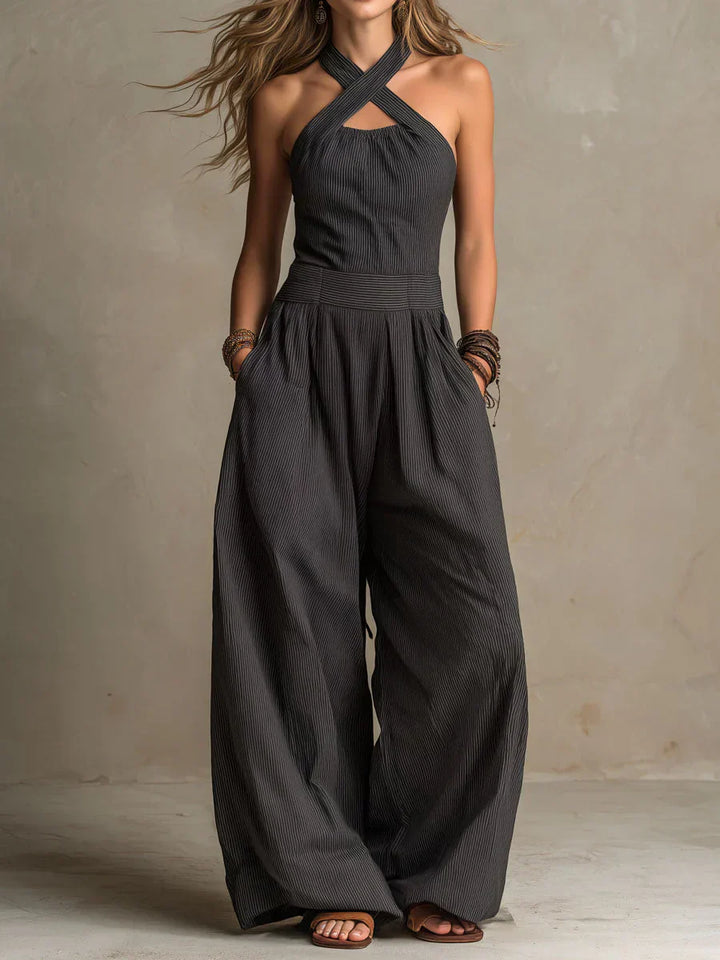 Denise | Tuta Lunga Fluida con Scollo Halter