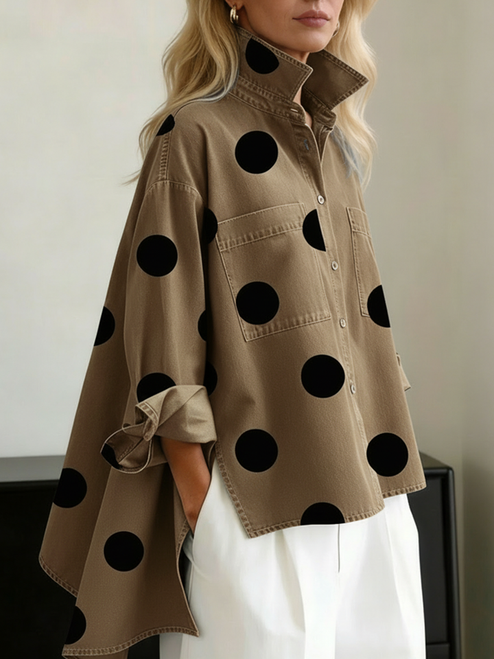 CAMICIA OVERSIZE A POIS PER DONNE