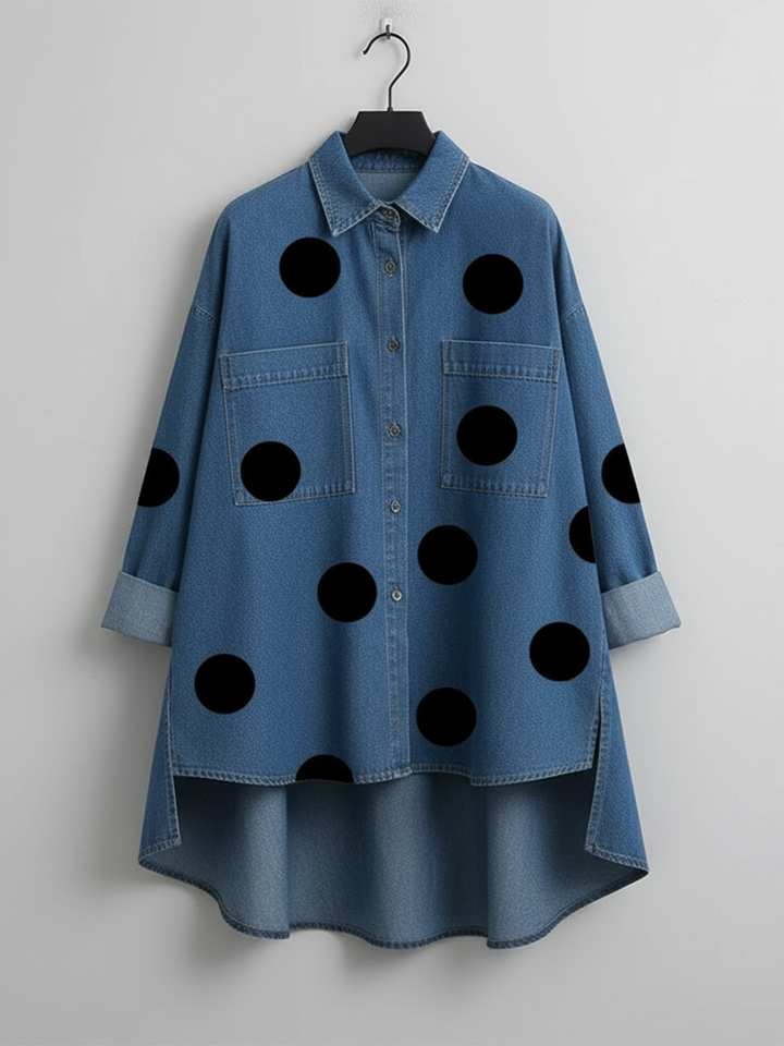 CAMICIA OVERSIZE A POIS PER DONNE